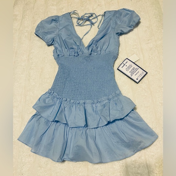 Macy's Light Blue Puff Sleeve Mini Dress💎💎 - Picture 6 of 14